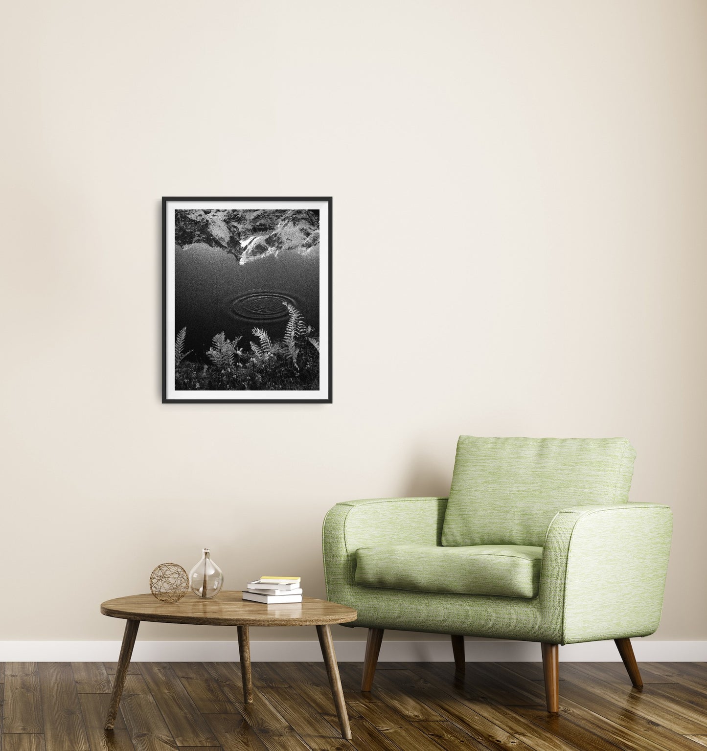 Reflection of Mount Chowkhamba on Water with Ripples- Fineart archival print, wallart