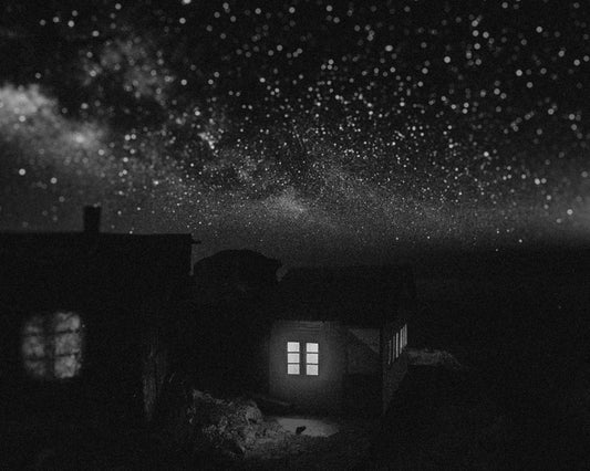 Small Hut Under the Milky Way in Sikkim at Night - Fineart archival print, wallart