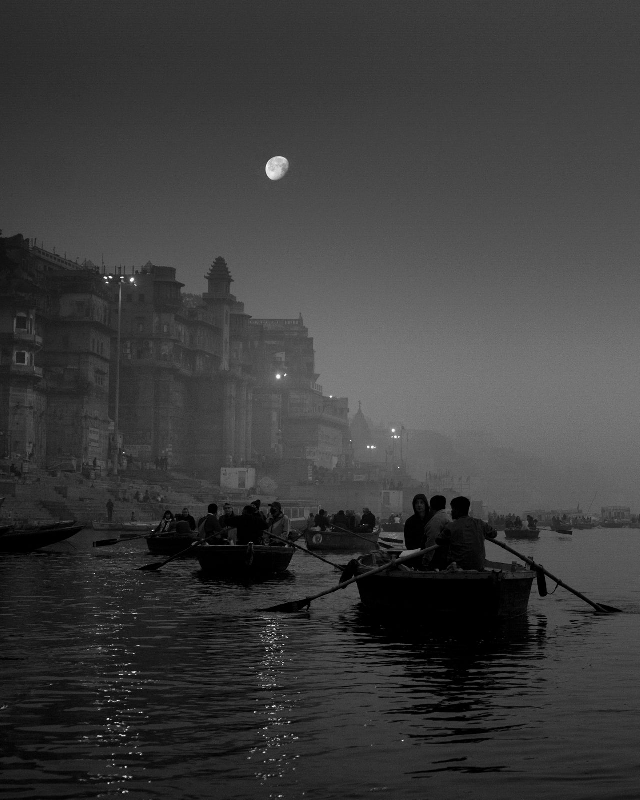 Varanasi Night on the Ganges  - Fineart archival print, wallart