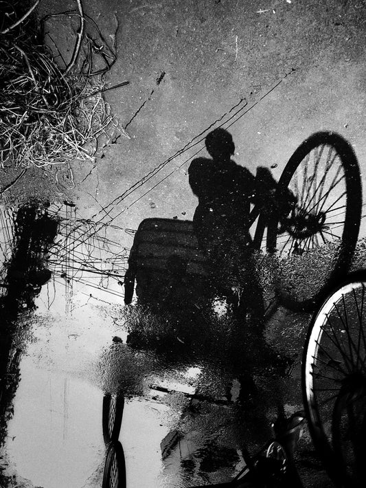 Rickshaw Puller Reflection  - Fineart archival print, wallart