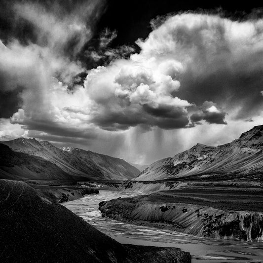 Indus River in Ladakh with Majestic Clouds  - Fineart archival print, wallart