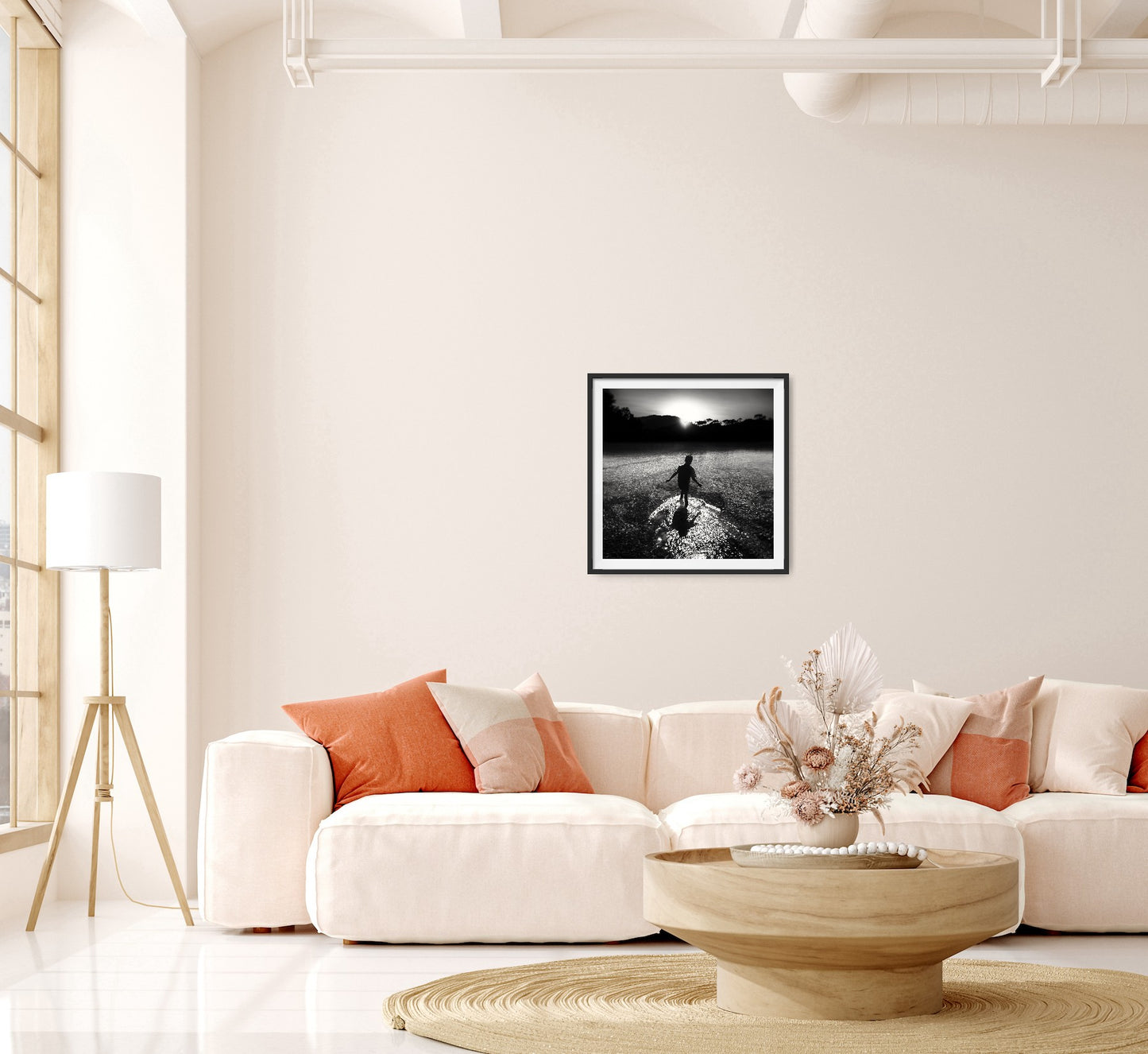A Young Boy Dancing in the Last Light Falling on Water  - Fineart archival print, wallart