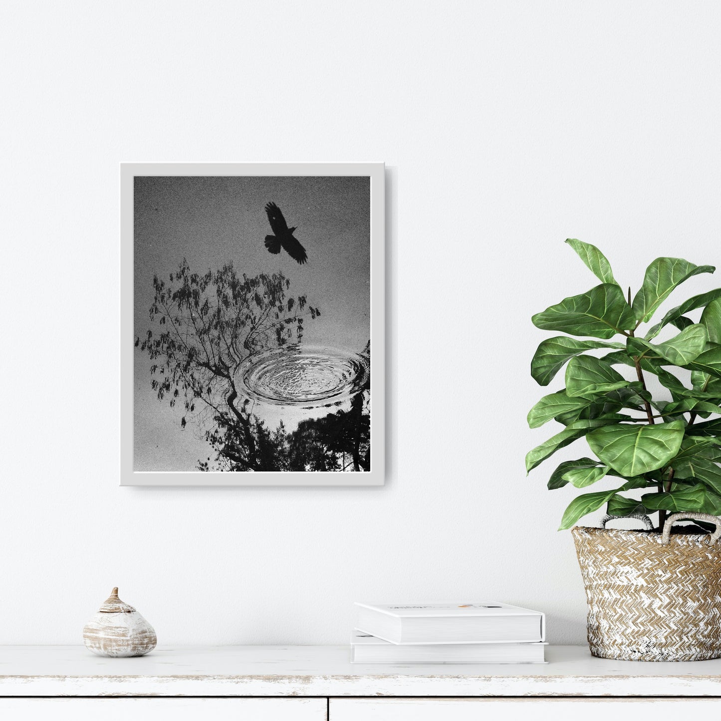 Reflection of a Raven and Tree   - Fineart archival print, wallart