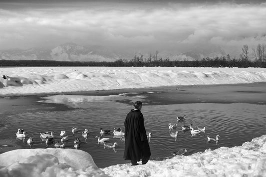 Man standing in snow